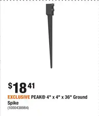 Home Depot EXCLUSIVE PEAK 4 x 4 x 36 Ground Spike offer