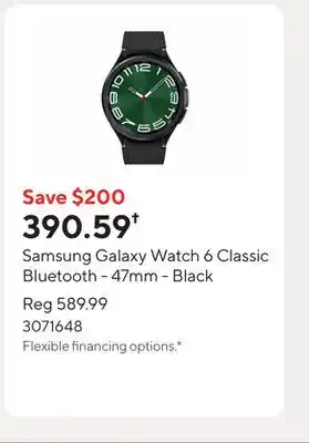 Staples Samsung Galaxy Watch 6 Classic Bluetooth - 47mm - Black offer