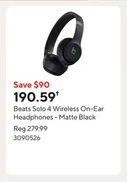 Staples Beats Solo 4 Wireless On-Ear Headphones - Matte Black offer