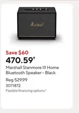 Staples Marshall Stanmore III Home Bluetooth Speaker - Black offer