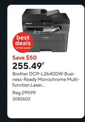 Staples Brother DCP-L2640DW Business-Ready Monochrome Multifunction Laser Printer offer