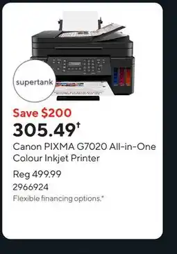 Staples Canon PIXMA G7020 All-in-One Colour Inkjet Printer offer