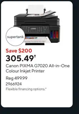 Staples Canon PIXMA G7020 All-in-One Colour Inkjet Printer offer