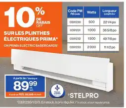 Patrick Morin PRIMA ELECTRIC BASEBOARDS offer