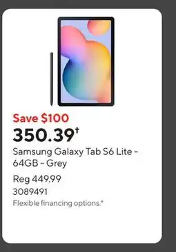 Staples Samsung Galaxy Tab S6 Lite - 64GB - Grey offer