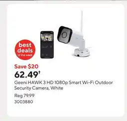 Staples Geeni HAWK 3 HD 1080p Smart Wi-Fi Outdoor Security Camera, White offer