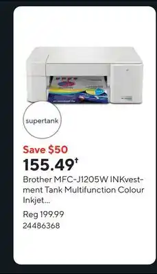 Staples Brother MFC-J1205W INKvestment Tank Multifunction Colour Inkjet Printer offer