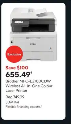 Staples Brother MFC-L3780CDW Wireless All-in-One Colour Laser Printer offer