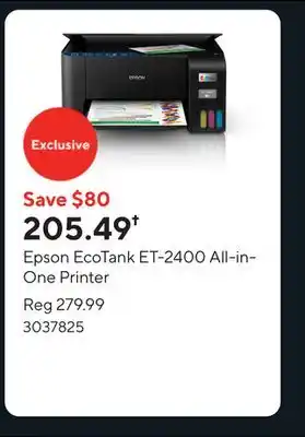 Staples Epson EcoTank ET-2400 All-in-One Printer offer