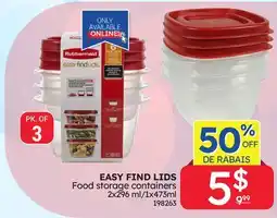 Rossy EASY FIND LIDS Food storage containers 2x296 ml/1x473ml offer