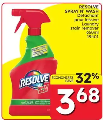 Rossy RESOLVE SPRAY N' WASH Laundry stain remover offer