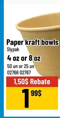 Mayrand Paper kraft bowls Slypak 4 oz or 8 oz 50 un or 25 un offer