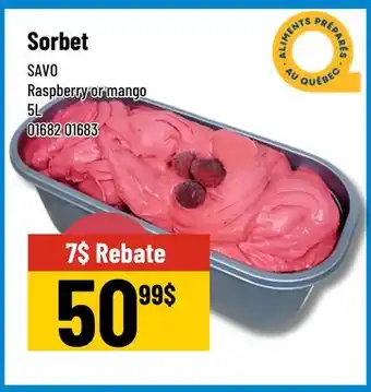 Mayrand SORBET SAVO RASPBERRY OR MANGO 5L offer