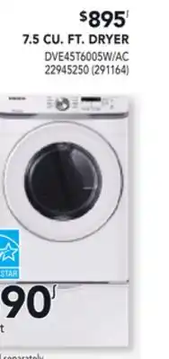 RONA 7.5 CU. FT. DRYER offer