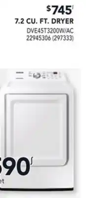 RONA 7.2 CU. FT. DRYER offer