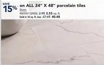 RONA 24 X 48 porcelain tiles offer