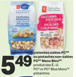 L'Intermarché PISTACHES SALÉES PC OU PISTACHES NON-SALÉES PC MENU BLEU offer