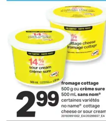 L'Intermarché PRODUIT FROMAGE COTTAGE, 500 G OU CRÈME SURE, 500 ML offer