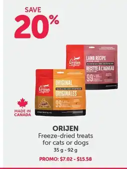 Mondou ORIJEN Freeze-dried treats for cats or dogs offer