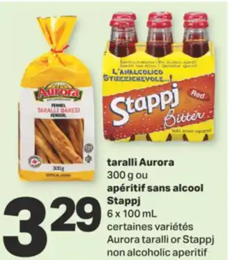 L'Intermarché TARALLI AURORA 300 G OU APÉRITIF SANS ALCOOL STAPPJ, 6 X 100 ML offer