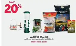 Mondou VARIOUS BRANDS All food and feeders for wild birds offer