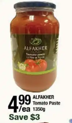 Arz Fine Foods Alfakher tomato paste offer