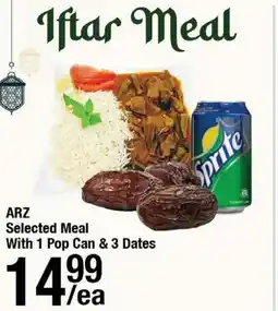 Arz Fine Foods Arz selected meal with 1 pop can & 3 dates offer