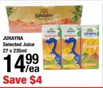 Arz Fine Foods Juhayna selected juice offer