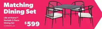 Loblaws LIFE AT HOME NORFOLK 5 PIECE DINING SET offer