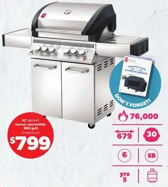 Loblaws PC 4+1+1 BURNER CONVERTIBLE BBQ GRILL offer