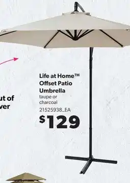 Loblaws LIFE AT HOME OFFSET PATIO UMBRELLA offer