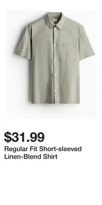 H&M Regular Fit Short-sleeved Linen-Blend Shirt offer