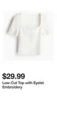 H&M Low-Cut Top with Eyelet Embroidery offer