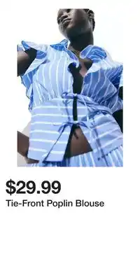 H&M Tie-Front Poplin Blouse offer