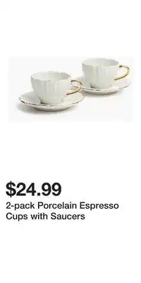 H&M 2-pack Porcelain Espresso Cups with Saucers offer