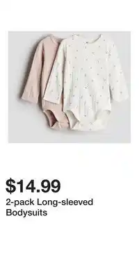 H&M 2-pack Long-sleeved Bodysuits offer