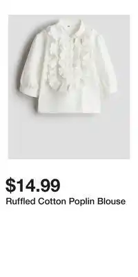 H&M Ruffled Cotton Poplin Blouse offer