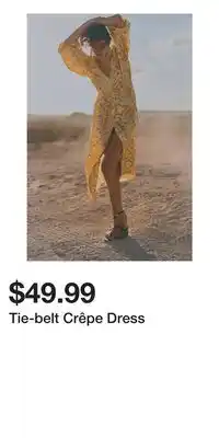 H&M Tie-belt Crêpe Dress offer