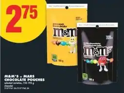 No Frills M&m's mars chocolate pouches offer