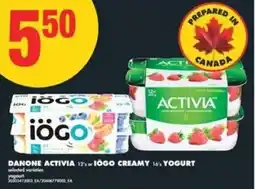 No Frills Danone activia or iögo creamy yogurt offer