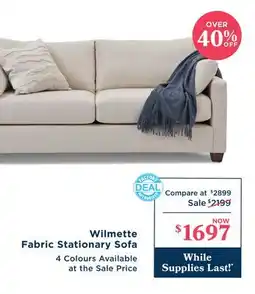 La Z Boy Wilmette Fabric Stationary Sofa offer