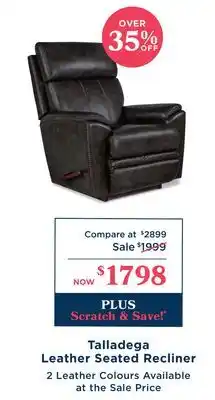 La Z Boy Talladega Leather Seated Recliner offer