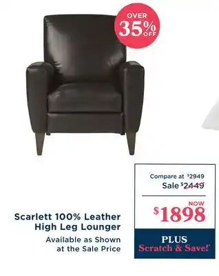 La Z Boy Scarlett 100% Leather High Leg Lounger offer