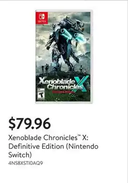 Walmart Xenoblade Chronicles X: Definitive Edition (Nintendo Switch) offer