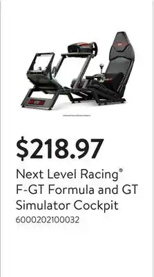 Walmart Next Level Racing F-GT Formula and GT Simulator Cockpit offer