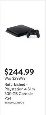 Walmart Refurbished - Playstation 4 Slim 500 GB Console - PS4 offer