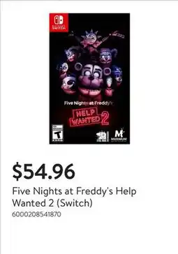 Walmart Five Nights at Freddy's Help Wanted 2 (Switch) offer