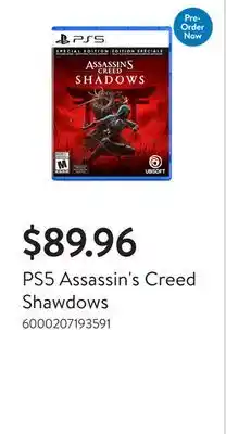 Walmart PS5 Assassin's Creed Shawdows offer