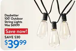 Walmart Daybetter 100' Outdoor String Lights offer