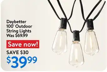 Walmart Daybetter 100' Outdoor String Lights offer